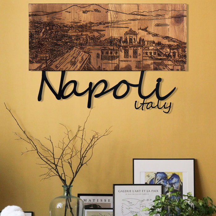 Wallity Napoli Escultura de Pared en Negro y Nogal Wallity Napoli Escultura de Pared en Negro y Nogal